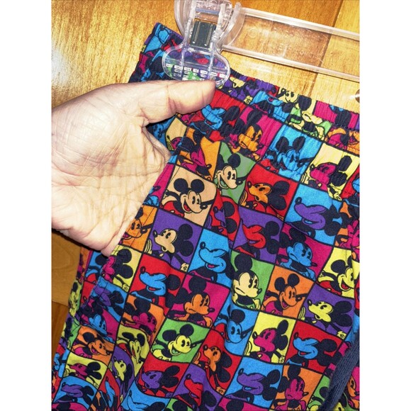 Disney Parks Authentic Mickey Mouse Pants Colorful S Elastic Waist Cotton Pocket - Picture 3 of 9
